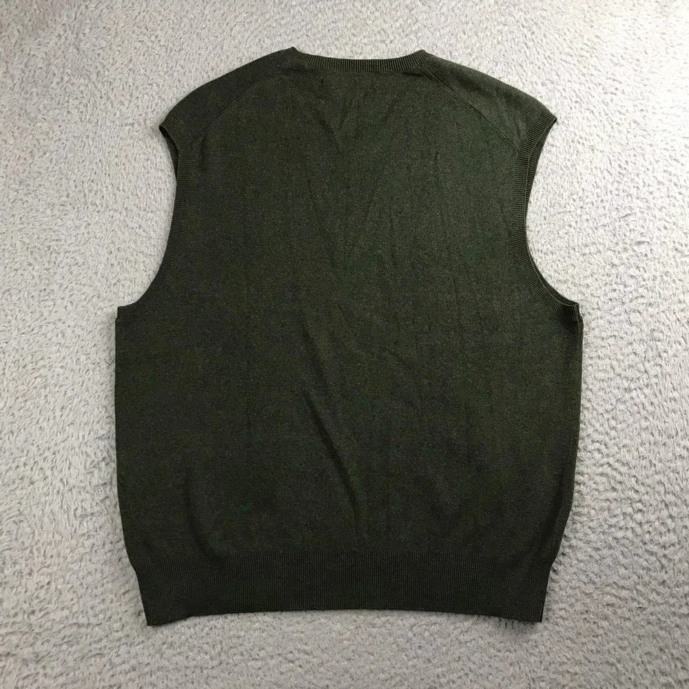Polo Ralph Lauren‎ Sweater Vest Mens L Green Pima Cotton Knit V-Neck Pony Logo